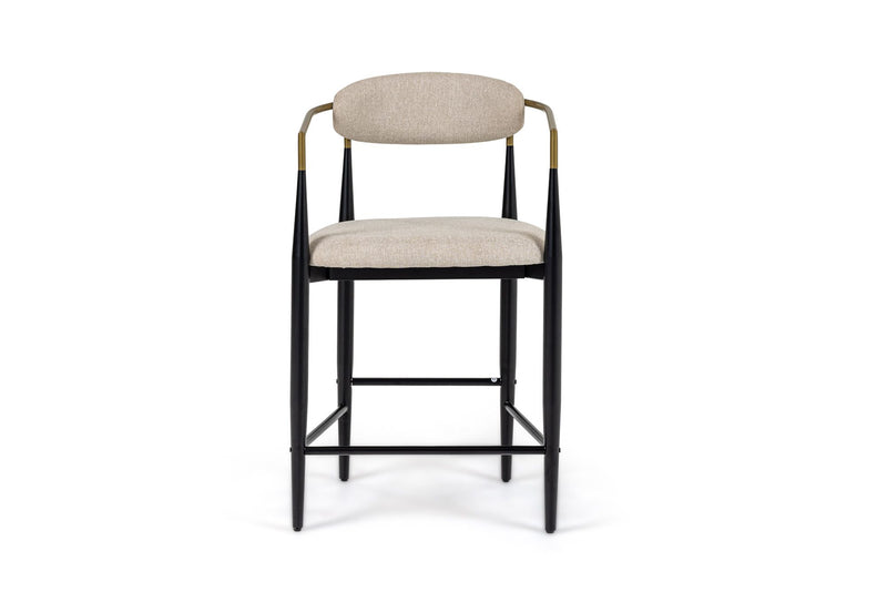 Nicole Modern Beige/Gold & Black Counter Stool