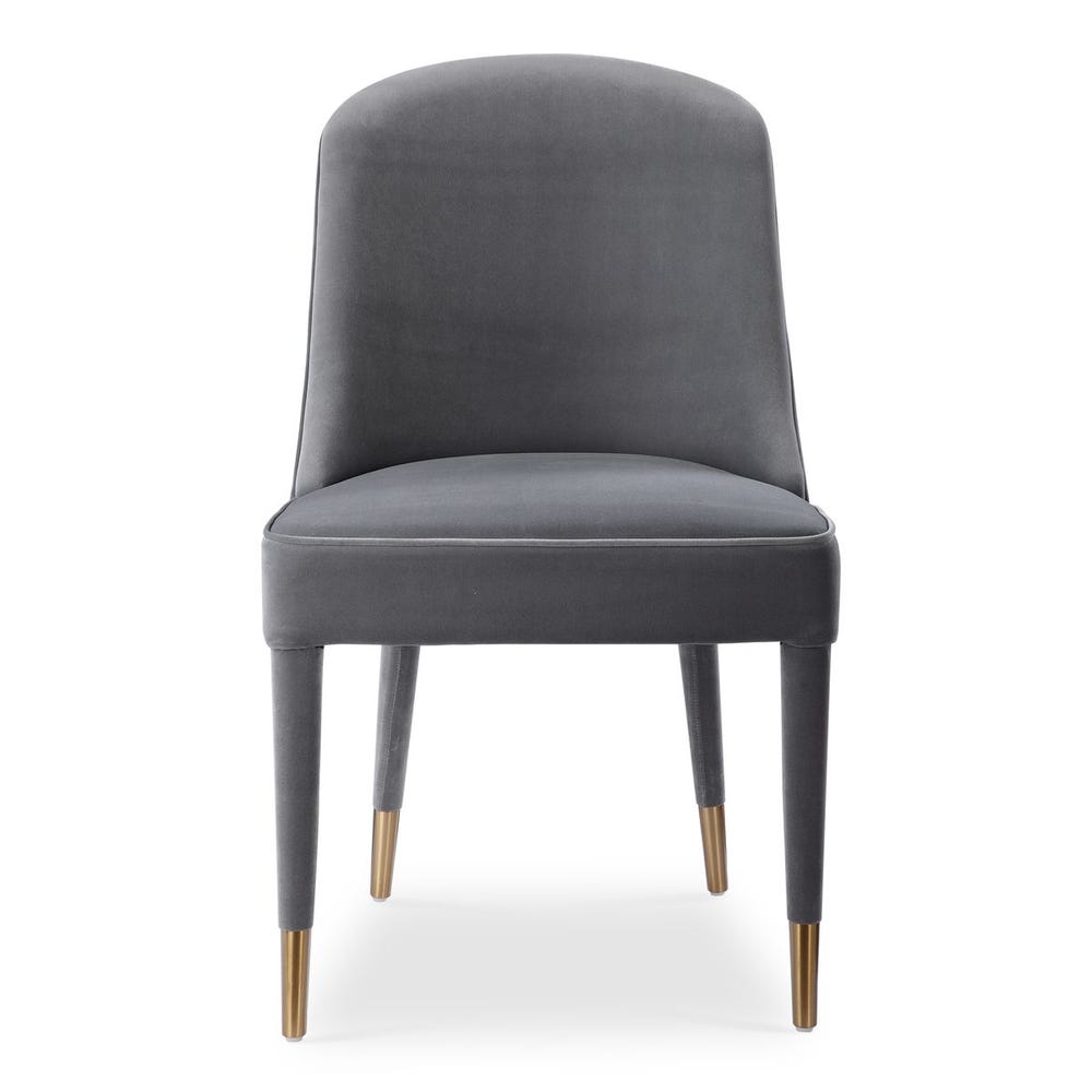 Alexa Grey Velvet Chair (Set of 2)