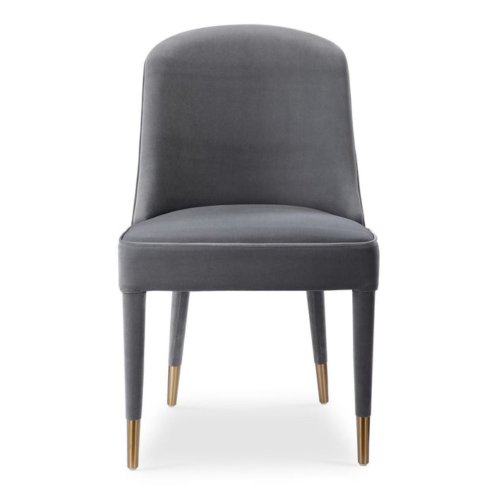 Alexa Modern Grey Velvet & Brushed Brass Armless Chair (Set of 2)
