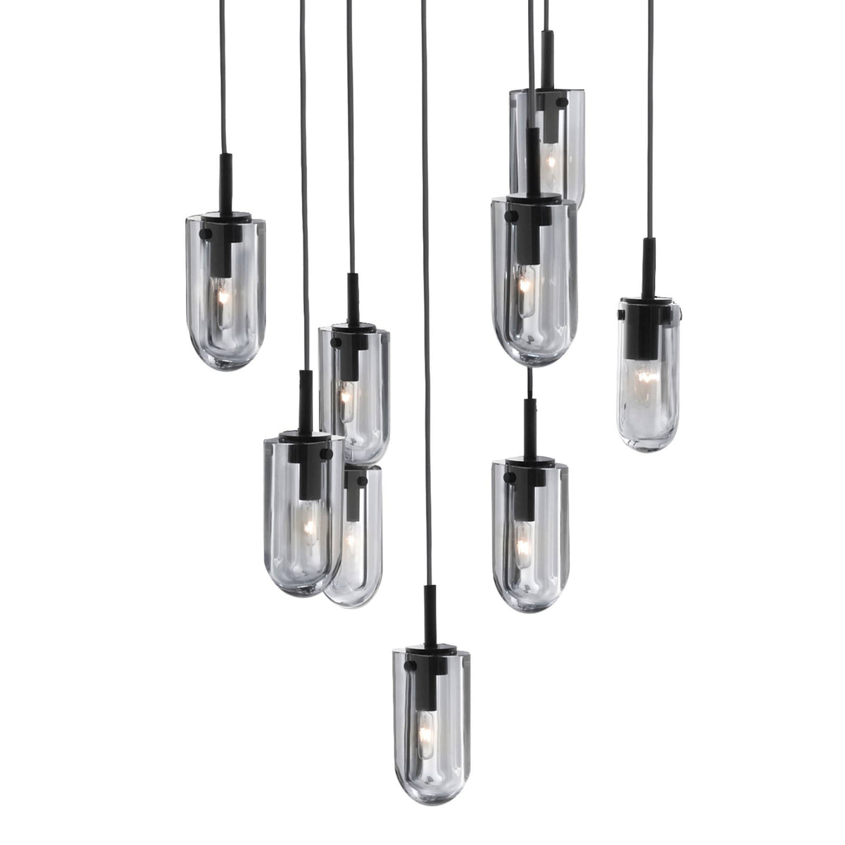 Javier 25" Smoke Crystal Multi-Port Chandelier