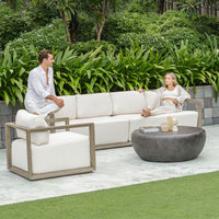 Richie 107" White & Weathered Grey Outdoor Sofa