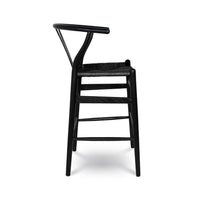 Akito Black Rope & Wood Counter Stool