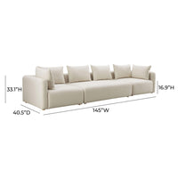 Karsyn 145" Plush Cream Performance Linen Sofa