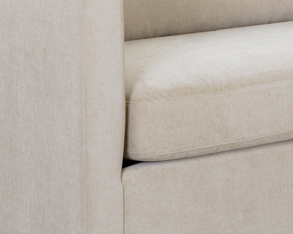 Leander 97.5" Fully Upholstered Cream Sofa