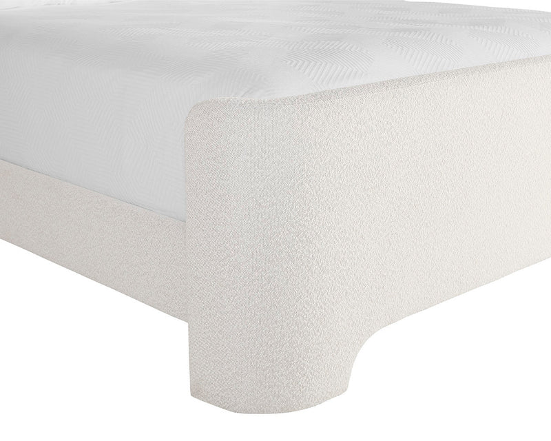 Ives White Boucle Bed