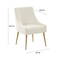Prado Cream Boucle With Gold Frame Chair - Luxury Living Collection