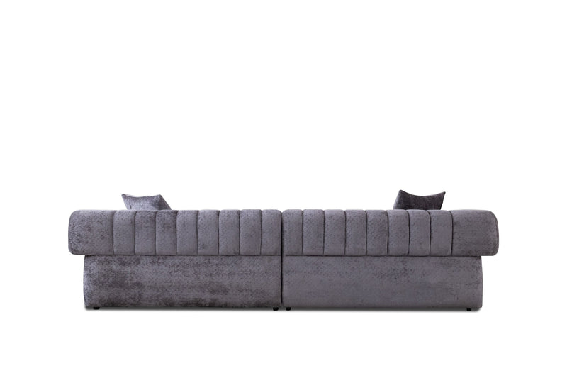 Dani 123" Modern Grey Fabric 4-Seater Sofa