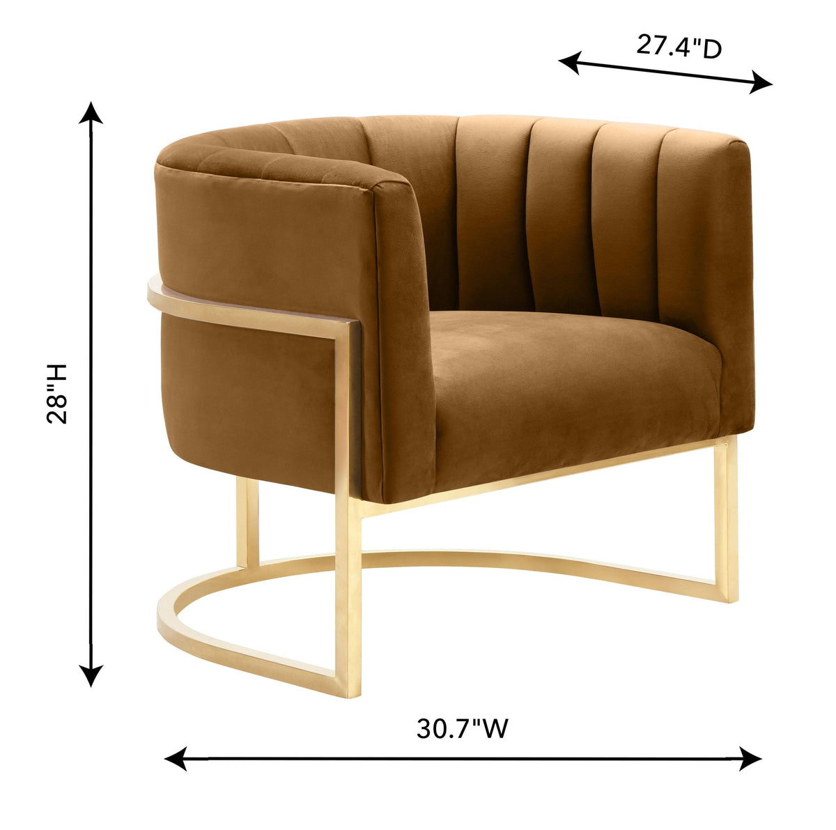 Chloe Cognac Performance Velvet Accent Chair