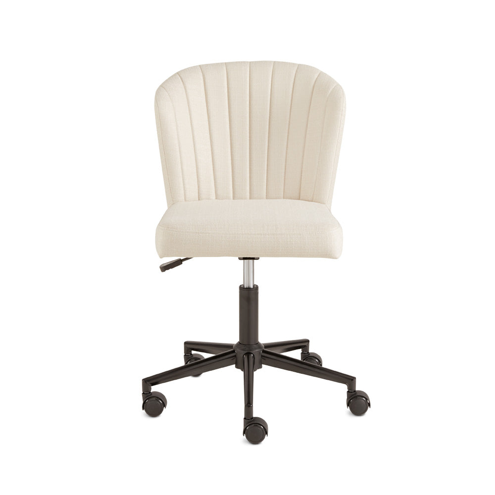 Greer Ivory Linen Office Chair