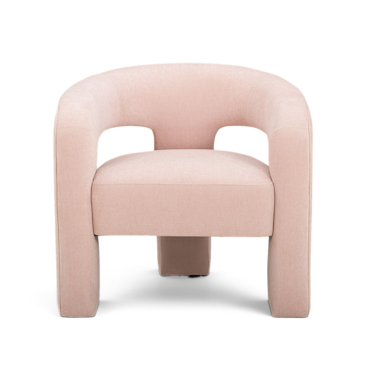 Clara Blush Performance Velvet Curved Accent Chair