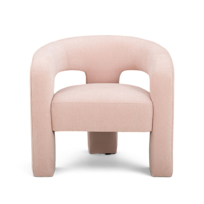 Clara Blush Performance Velvet Curved Accent Chair
