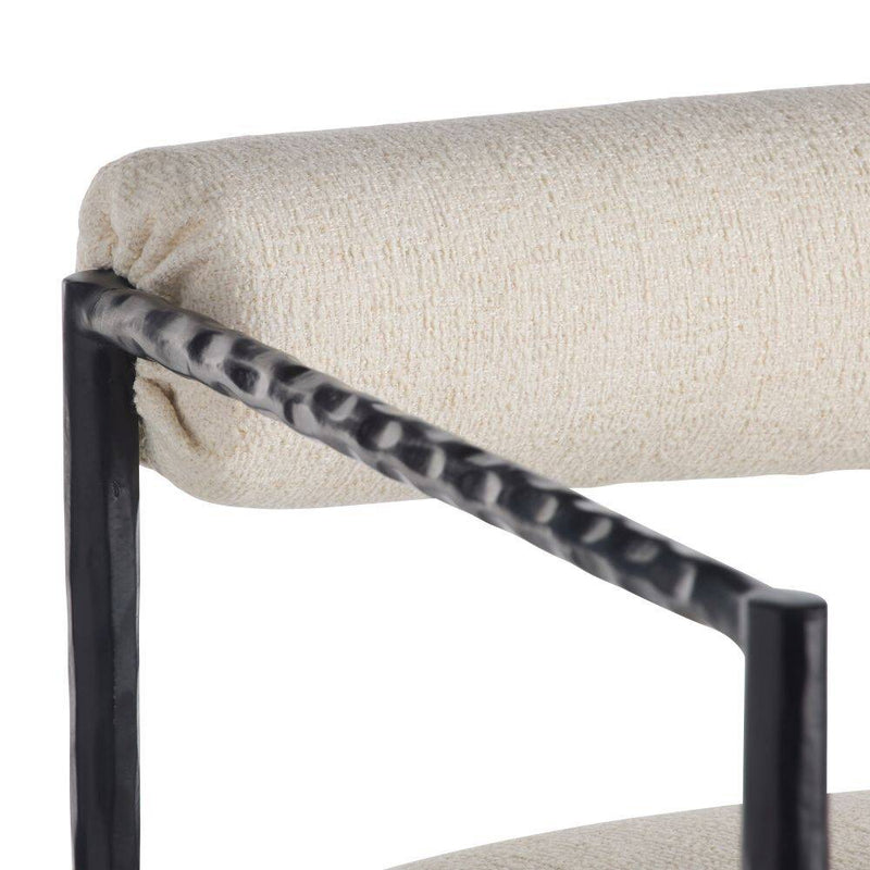 Musa White Performance Fabric Bar Stool