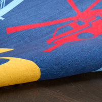 Helicopters & Planes Navy Multicolour Area Rug