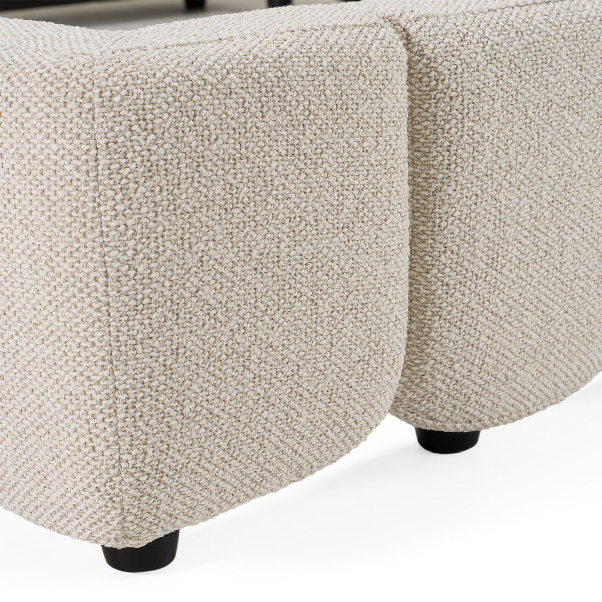 Sabine Modern Off-White Linen Bed