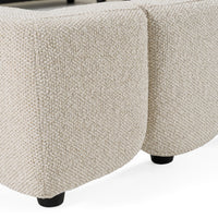 Sabine Modern Off-White Linen Bed