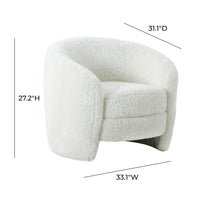 Machla White Performance Faux Shearling Accent Chair