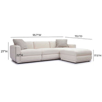 Arabella 95.7" Cream Performance Chenille Modular Sectional