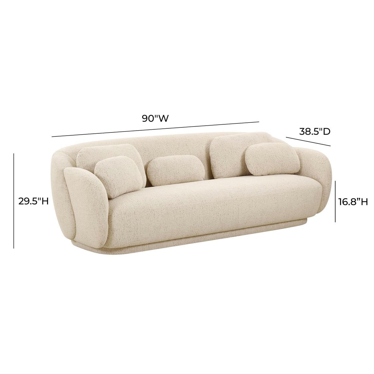 Covet 90" Cream Boucle Sofa