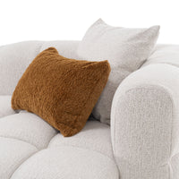 Anelle 128" Modern Beige Upholstered Sectional Sofa w/Console