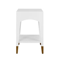 Julia 20" White & Gold Nightstand/Accent Table