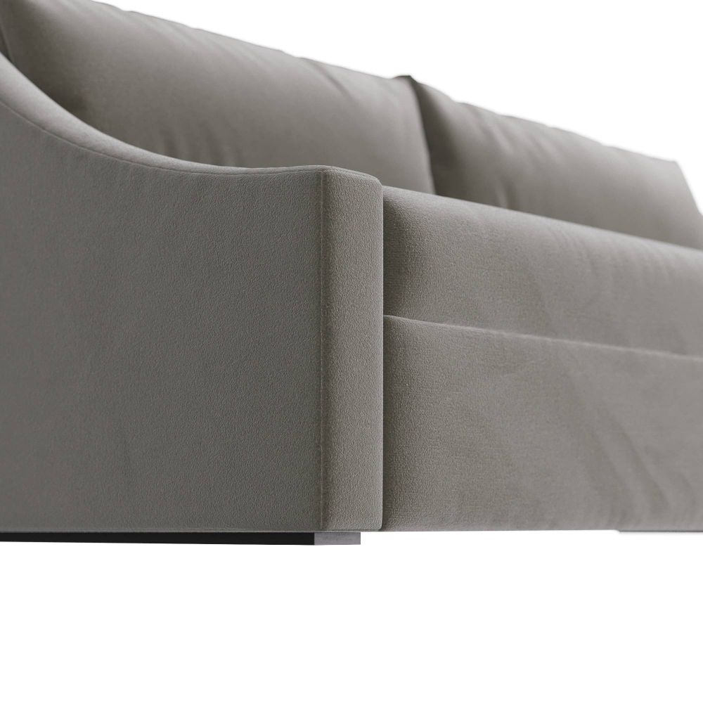 Bourdeaux 90" Flint Velvet Sofa