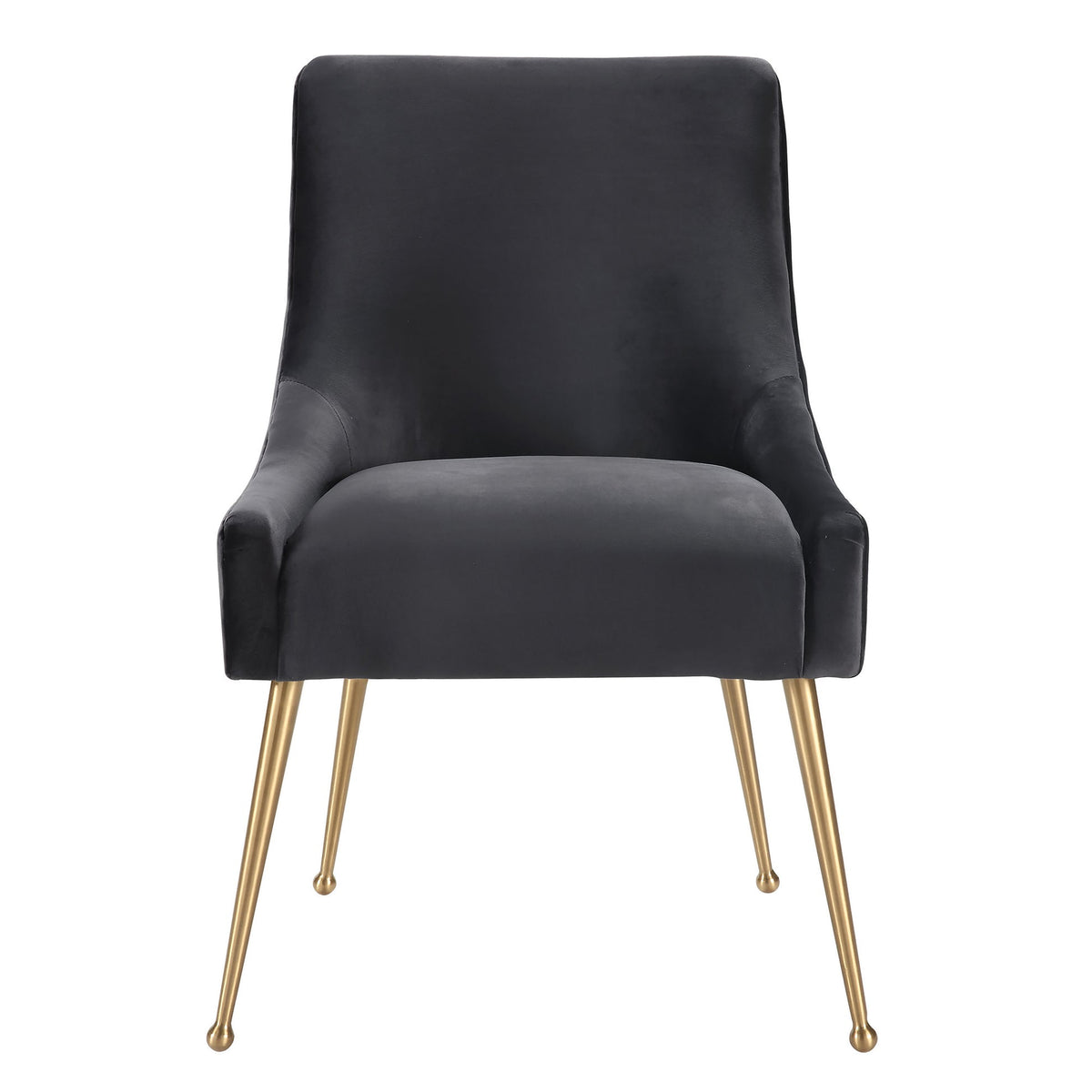 Prado Dark Grey Velvet With Gold Frame Chair - Luxury Living Collection