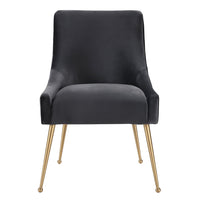 Prado Dark Grey Velvet With Gold Frame Chair - Luxury Living Collection