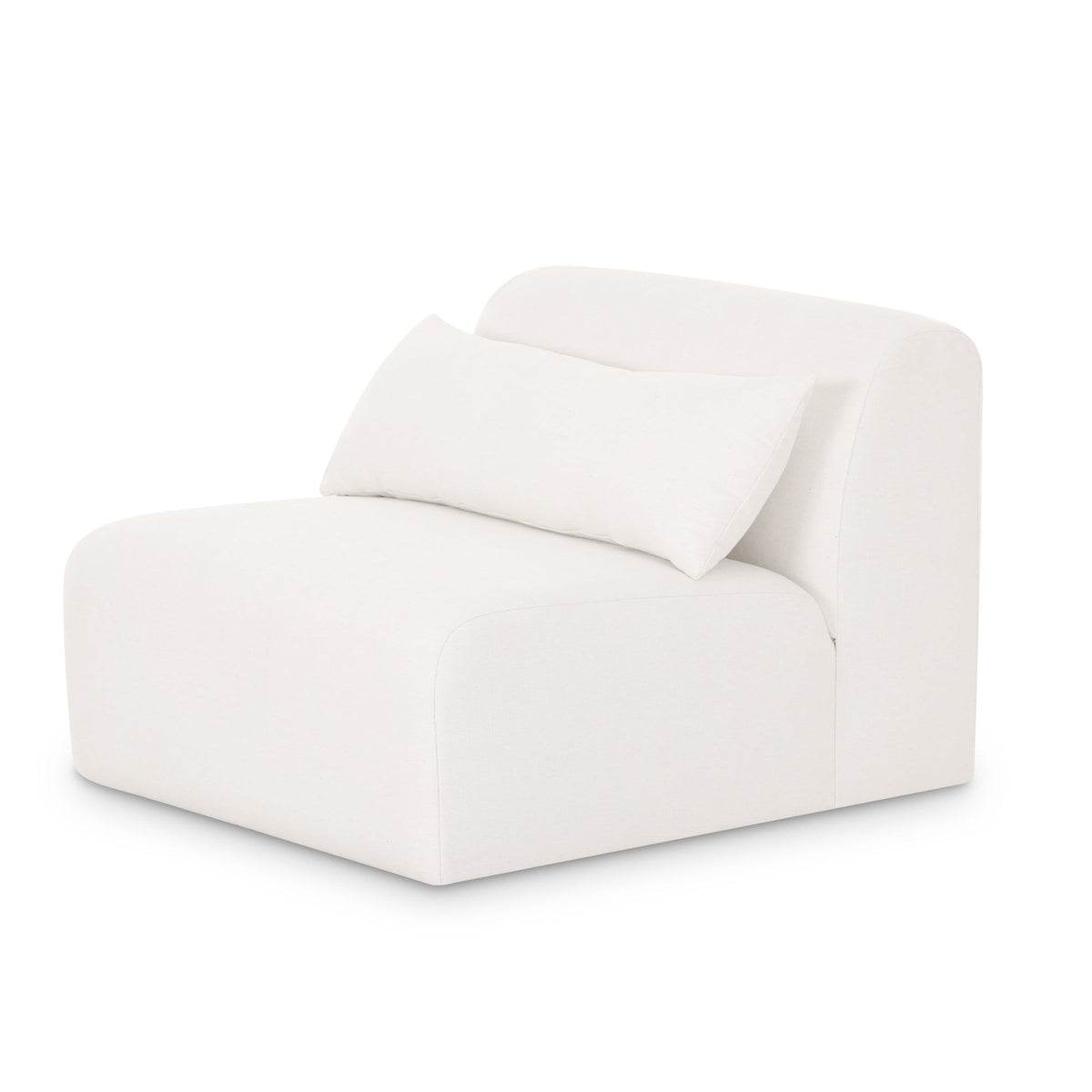 Tereasa Cream Performance Chenille Modular Armless Chair