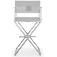 Lila White Faux Leather & Steel Barstool - Luxury Living Collection