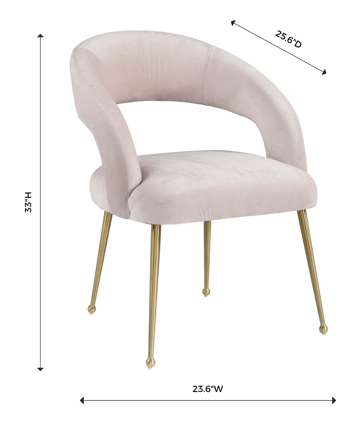 Modena Blush Performance Velvet Dining Chair
