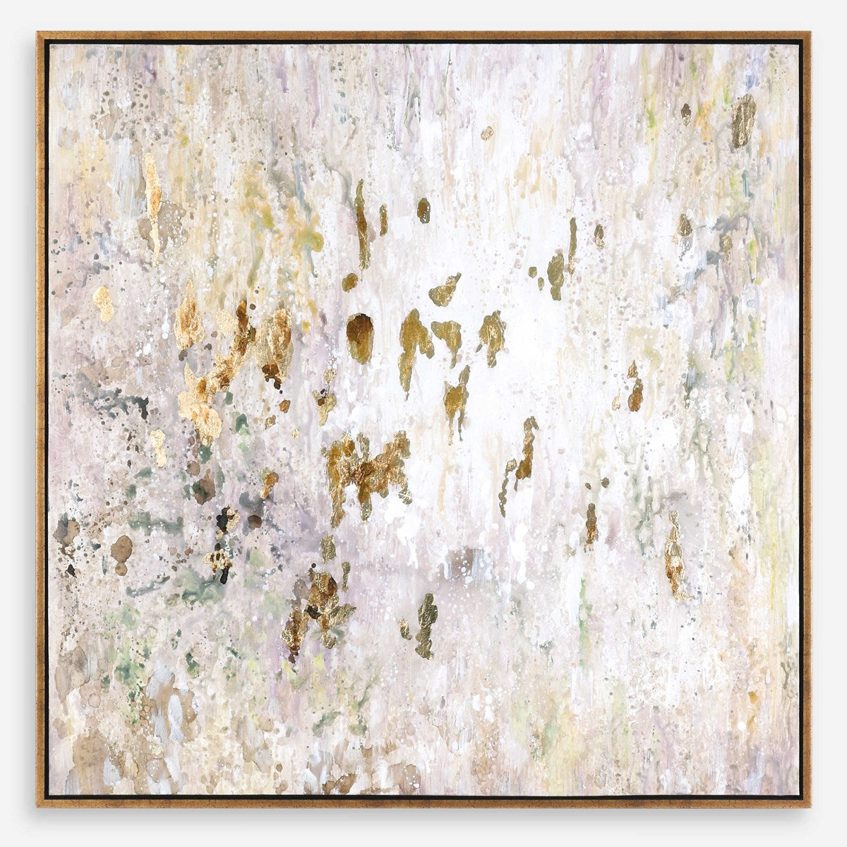 Abstract Golden Drops Hand Painted Canvas