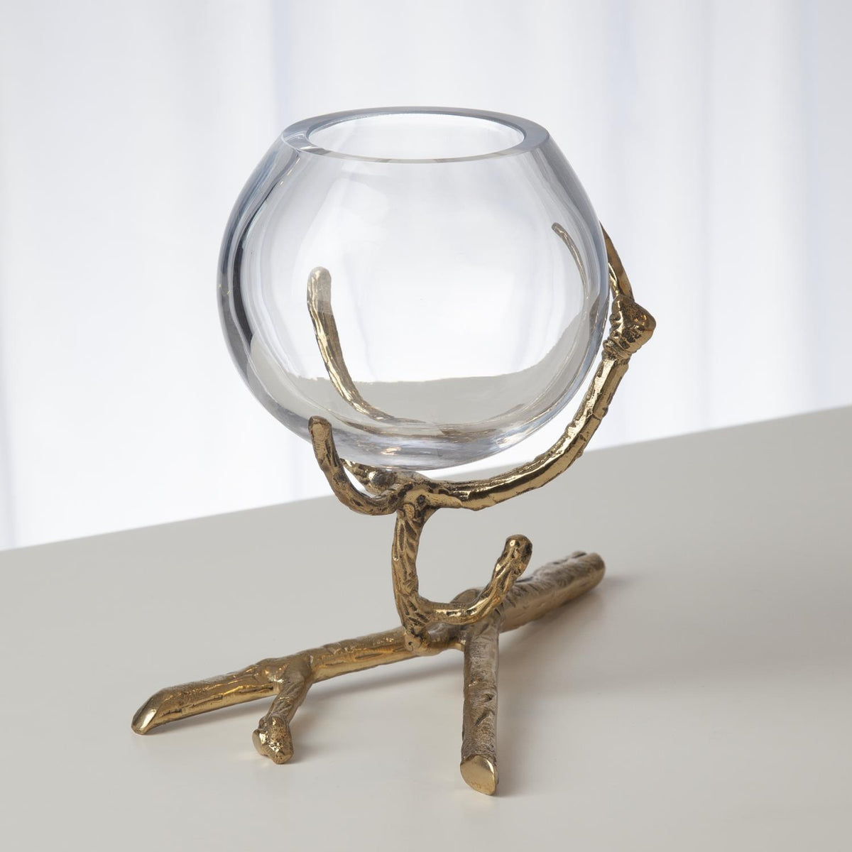 Twig Brass Vase Holder