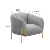 Katie Grey Velvet Accent Chair - Luxury Living Collection