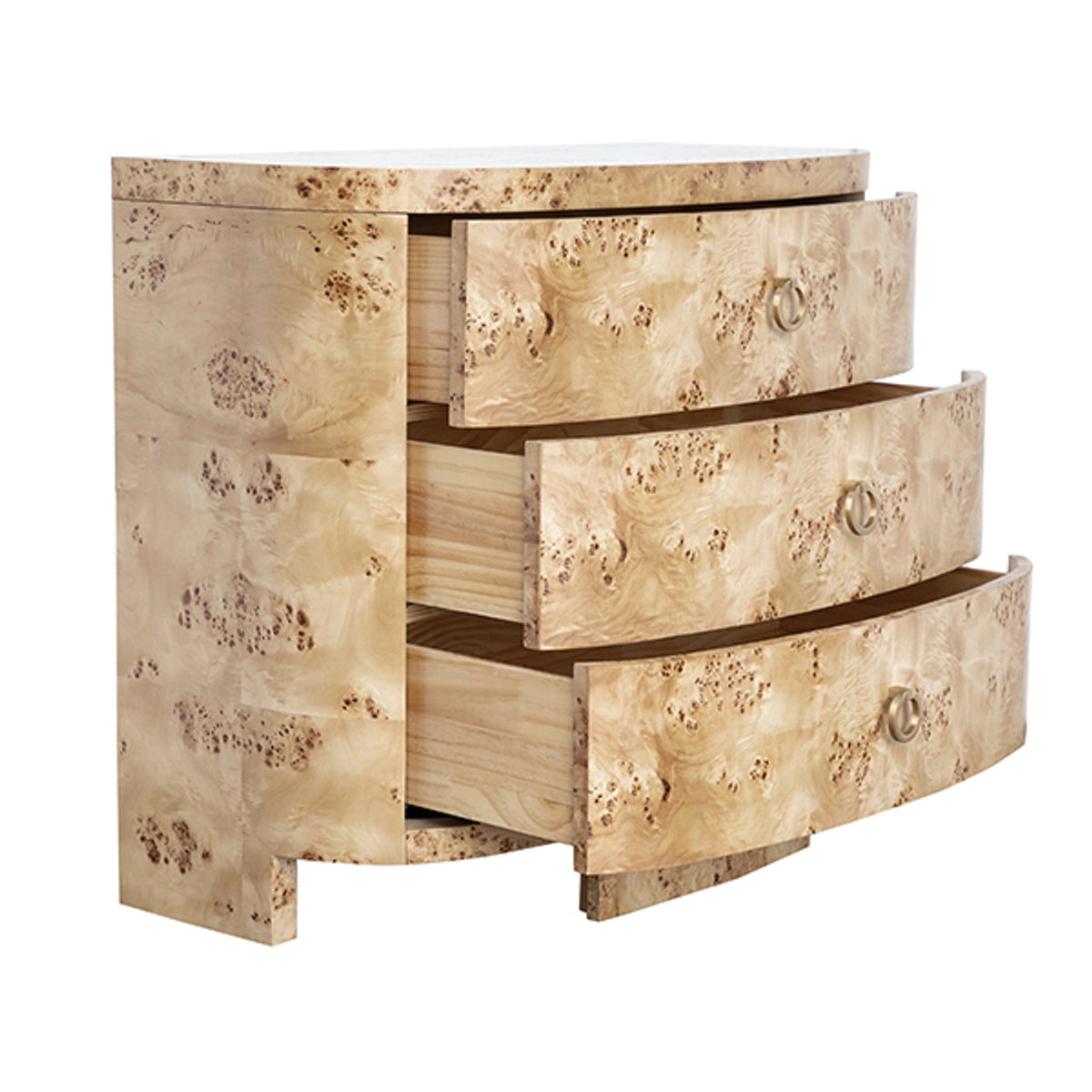 Emma 42" Burl Wood With Satin Brass Chest