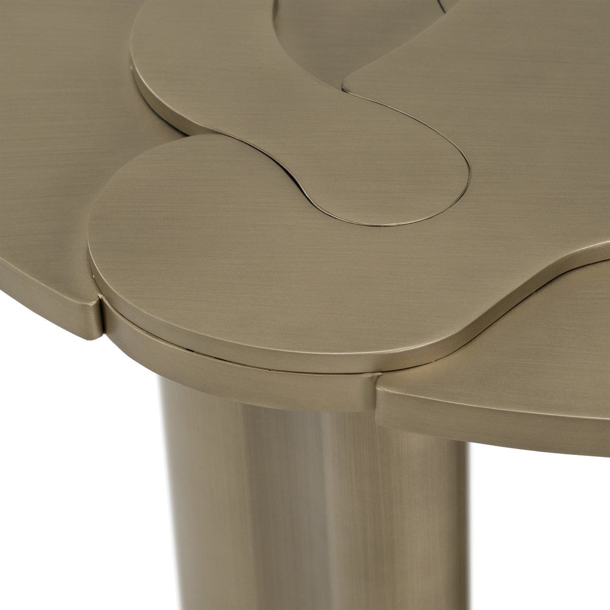 Meline Modern Antique Brass Nesting Coffee Table Set