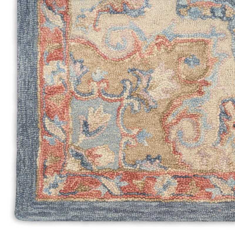Goldie Blue Ivory Wool Persian Style Area Rug