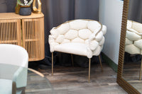 Camber Modern Off White & Gold Dining Chair
