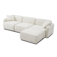 Travie 111.9" Sand Upcycled Performance Linen 4-Piece Modular Sectional