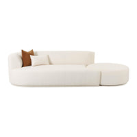 Pablo 112.2" Plush Cream Boucle 2-Piece Chaise Modular LAF Sofa