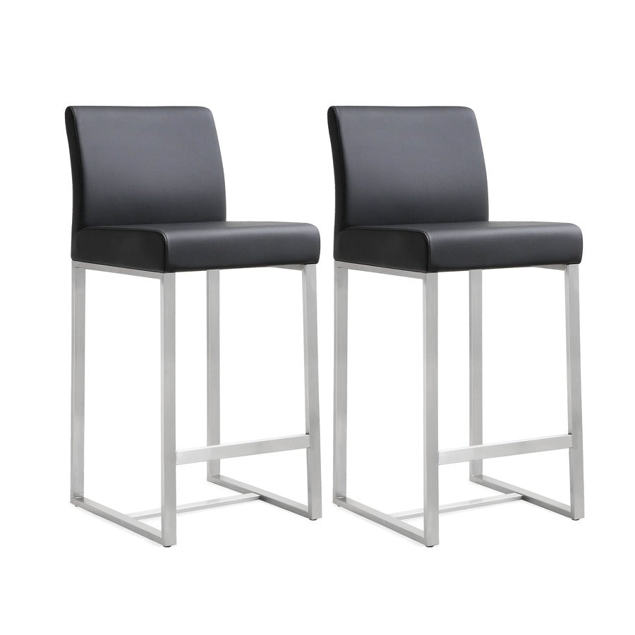Moriah Black Steel Counter Stools (Set of 2) - Luxury Living Collection