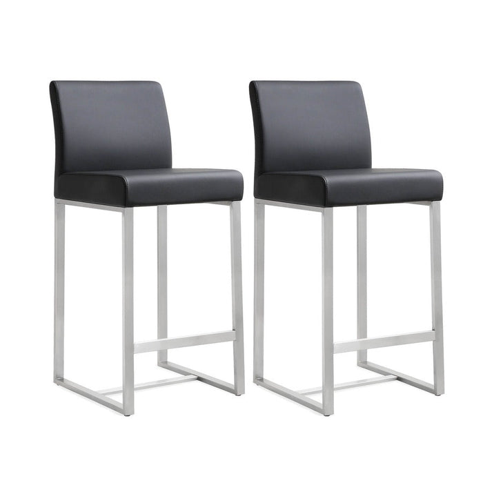 Moriah Black Steel Counter Stools (Set of 2) - Luxury Living Collection