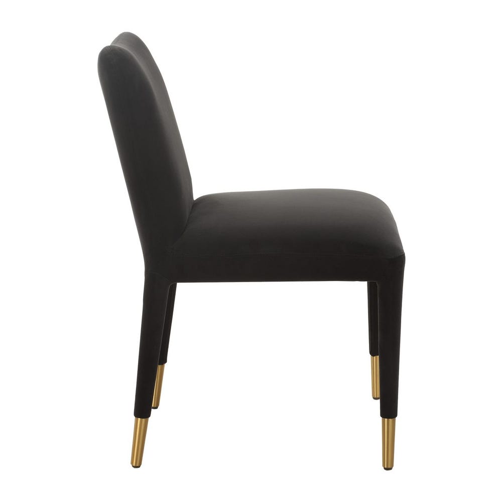 Diara Black Velvet & Gold Dining Chair  (Set of 2)