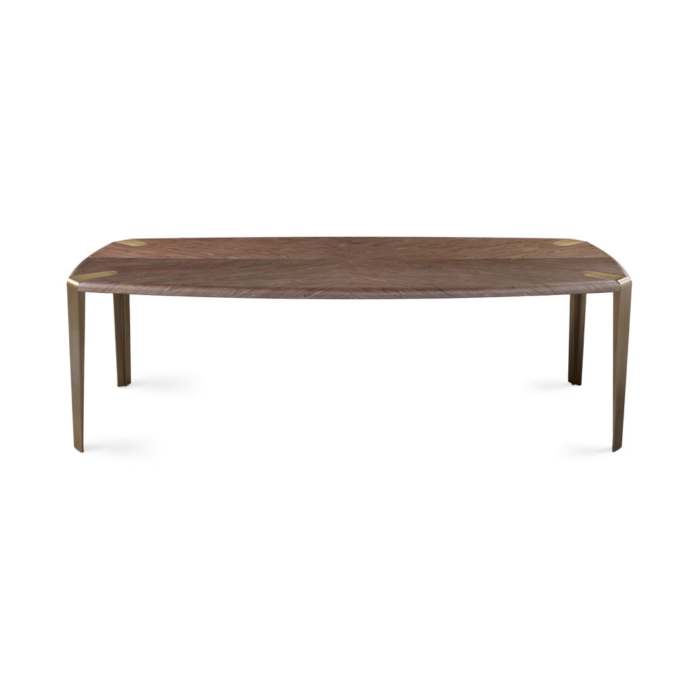 Polly 84" Brown & Gold Dining Table