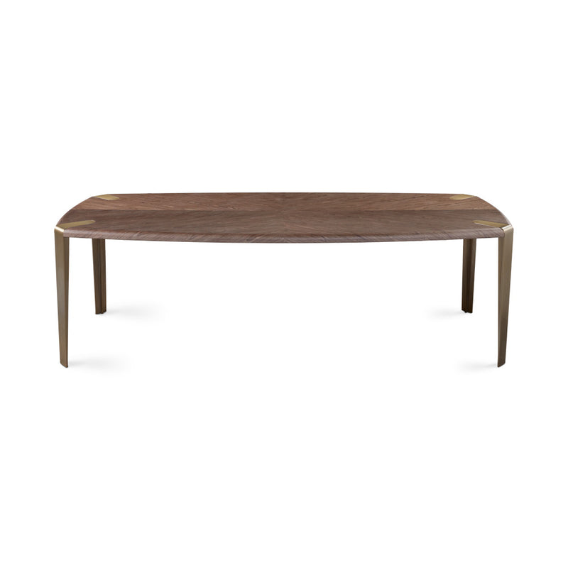 Polly 84" Brown & Gold Dining Table