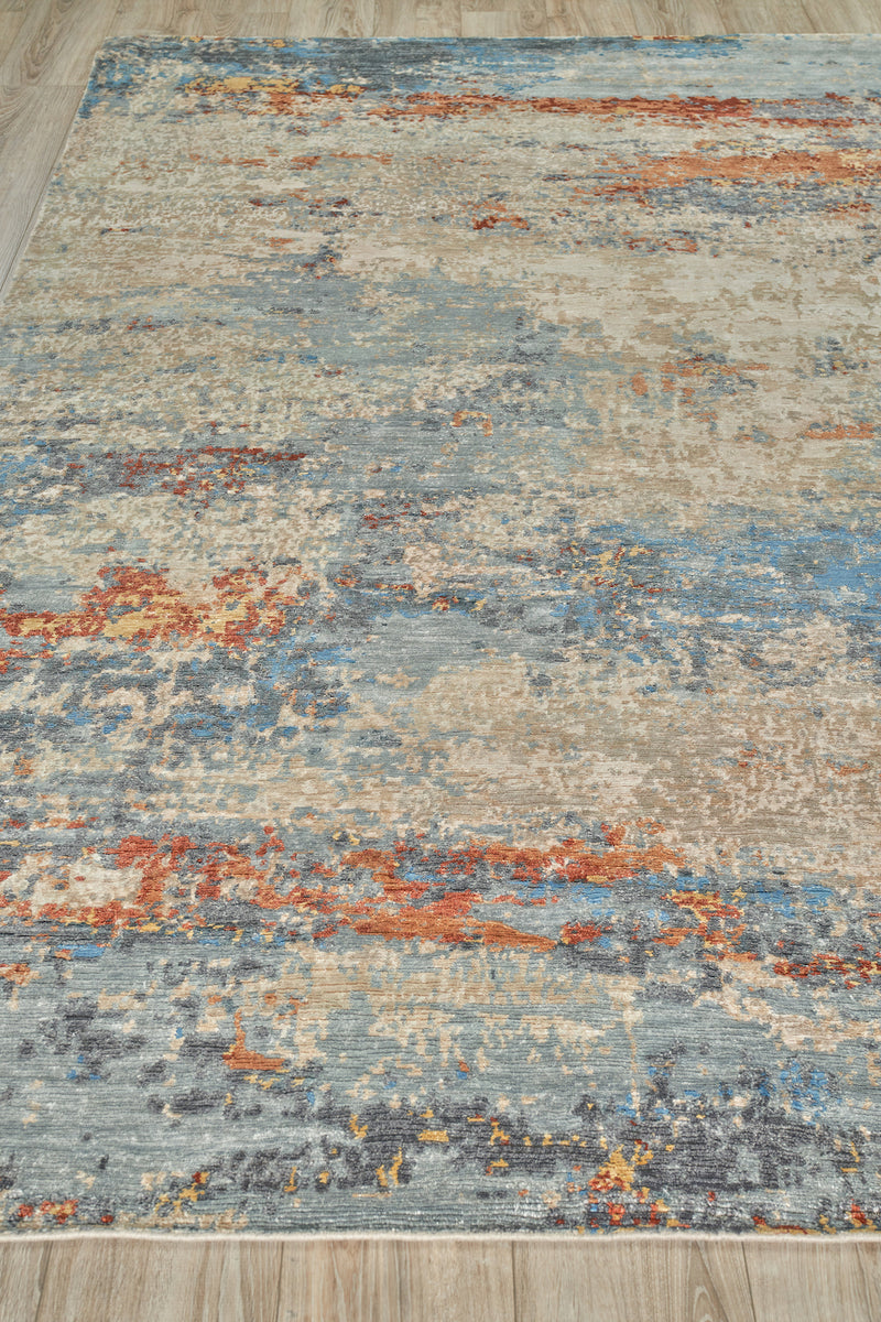 Roza Blue/Grey Abstract Area Rug