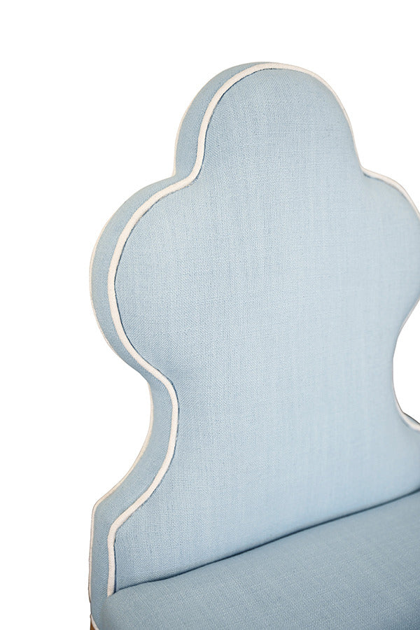 Fischer Light Blue Performance Linen Dining Chair