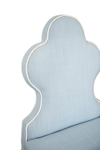 Fischer Light Blue Performance Linen Dining Chair
