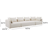 Karsyn 145" Plush Cream Performance Boucle Sofa