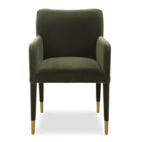 Diara Green Velvet & Gold Dining Arm Chair
