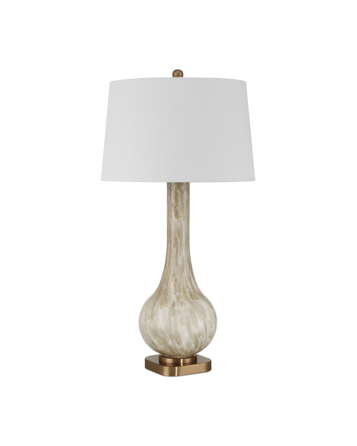Neomie Caramel-Colored Glass & Brass Table Lamp
